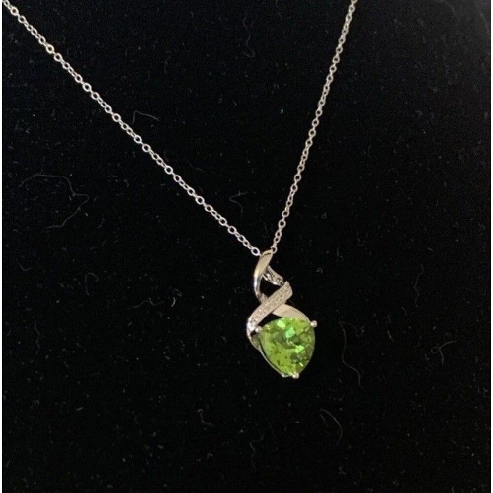 JTV Sterling Silver Peridot Necklace 18”